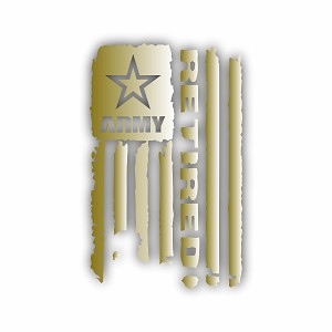 Distressed Army Retired Precision Cut Decal
