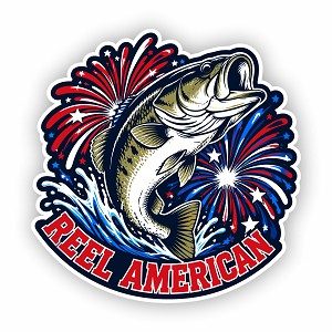 Reel American Patriotic Largwemouth Bass Precision Cut Decal