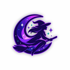 Abstract Witch Silhouette  Precision Cut Decal