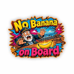 No Banana on Board   Precision Cut Decal