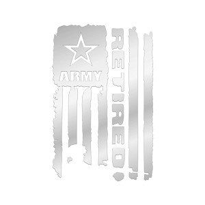 Army Retired Flag  Precision Cut Decal