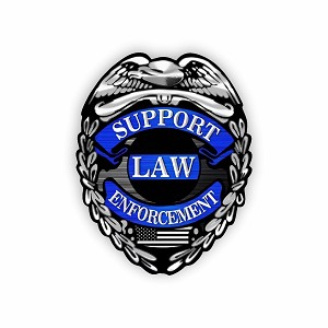 Support Law Enforcement Badge  Precision Cut Decal