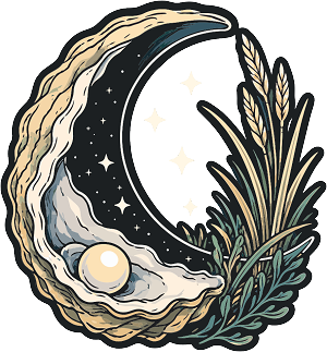 Coastal Oyster Crescent Moon  Precision Cut Decal