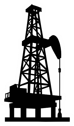 Gulf Coast Oil Rig Silhouette  Precision Cut Decal 