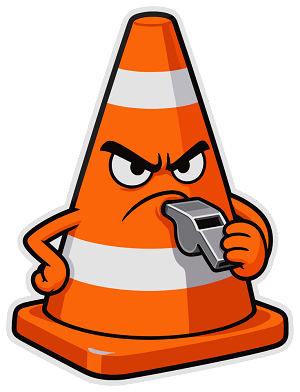 Angry Traffic Cone  Precision Cut Decal