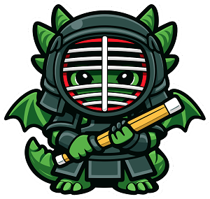 Chibi Dragon Kendo Fighter  Precision Cut Decal