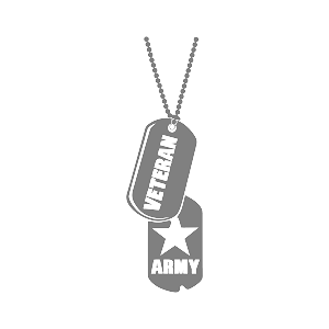 Dog Tags Decal Army Veteran Grey   Precision Cut Decal