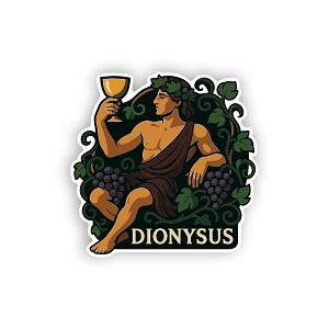 Dionysus Greek God Sticker Grapevine  Precision Cut Decal