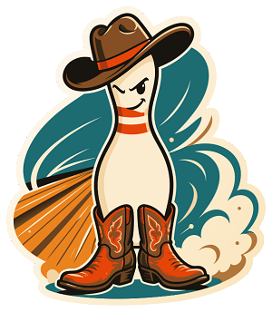 Retro Bowling Pin Cowboy Precision Cut Decal