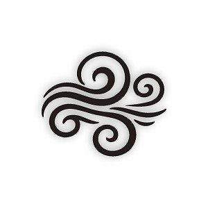 Abstract Wind Swirl Symbol  Precision Cut Decal