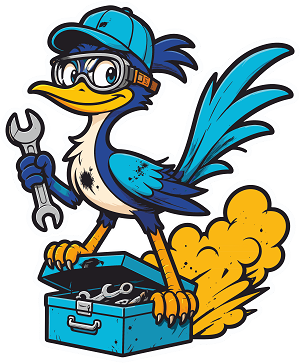 Desert Roadrunner Mechanic  Precision Cut Decal