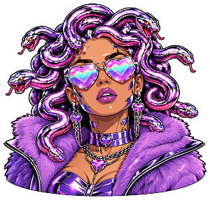 Cyber Y2K Medusa  Precision Cut Decal