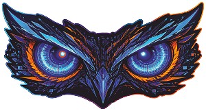 Cyberpunk Neon Glowing Owl Eyes  Precision Cut Decal