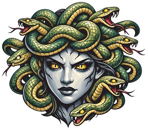 Modern Gorgon Head  Precision Cut Decal