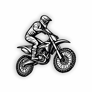 Motocross Rider Precision Cut Decal