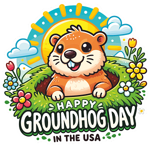 Groundhog Popping Out of Burrow Sticker (Peel N' Stick)