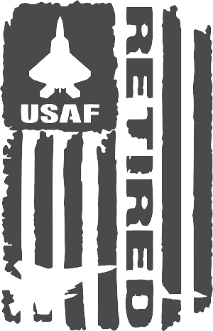 Air Force retired Distressed Flag  Precision Cut Decal