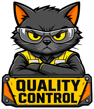 Quality Control Cat  Precision Cut Decal