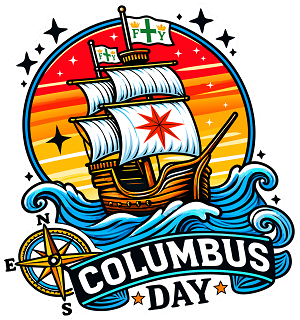Columbus Day  Precision Cut Decal