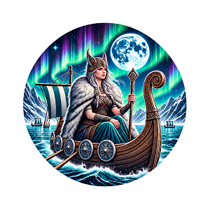 Viking Queen Northern Lights Cut Decal