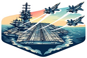 Aircraft Carrier Fighter Jets  Precision Cut Decal (COPY) (COPY)