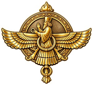 Golden Ancient Persian Faravahar  Precision Cut Decal