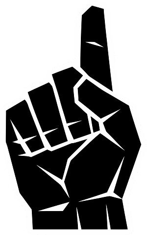 Pointing Up Hand  Precision Cut Decal