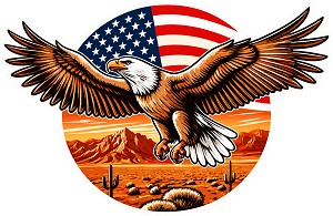American Bald Eagle Flag  Precision Cut Decal