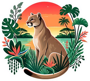 Tropical Cougar Precision Cut Decal