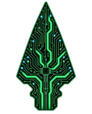 Neon Microchip Tip Precision Cut Decal
