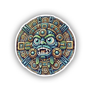 Aztec Tlaloc God of Rain  Sticker (Peel N' Stick)