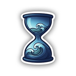 Hourglass Ocean Waves  Precision Cut Decal