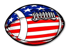 Football USA Flag  Precision Cut Decal 