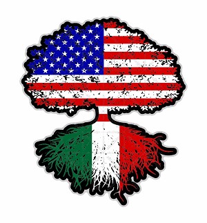 USA Tree with Italian Roots  Precision Cut Decal 
