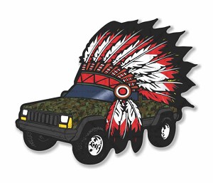 Jeep Cherokee Chief Hat CAMO Precision Cut Decal 