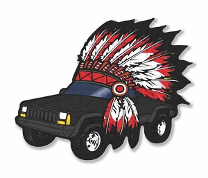 Jeep Cherokee Chief Hat Black Precision Cut Decal