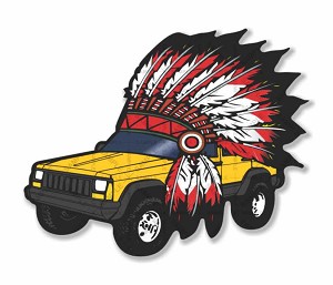 Jeep Cherokee Chief Hat YELLOW Precision Cut Decal