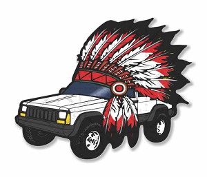 Jeep Cherokee Chief Hat WHITE Precision Cut Decal