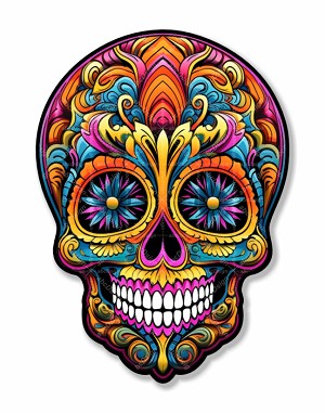 Sugar Skull " Day of the Dead  " Dia de los Muertos ""Precision Cut Decal