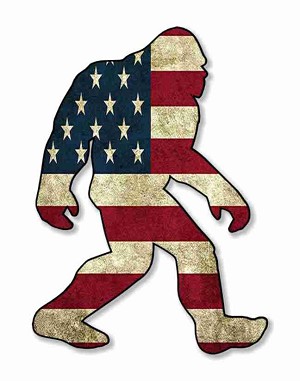 USA Flag Bigfoot Sasquatch  Presicion Cut Decal