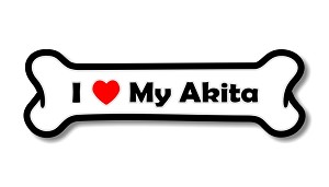 I Love My Akita  Precision Cut Decal