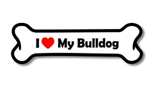 I Love My Bulldog  Precision Cut Decal