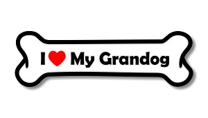 I Love My Grandog  Precision Cut Decal
