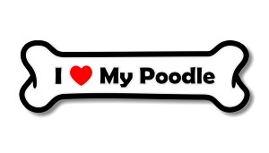I Love My Poodle  Precision Cut Decal