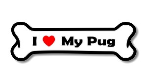 I Love My Pug  Precision Cut Decal