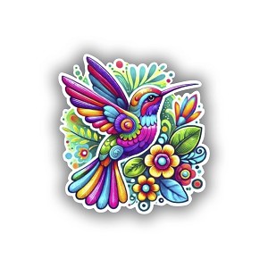 Dynamic Multicolored Hummingbird  Sticker (Peel N'Stick)