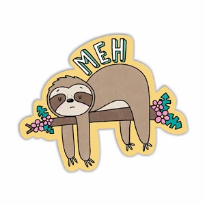 MEH, Sloth Sleeping  Sticker (Peel N'Stick)