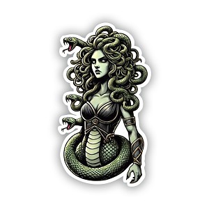 Solemn Medusa Gorgon Full Body  Sticker (Peel N' stick)