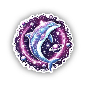 Cosmic Dolphin Sticker (Peel N' Stick)