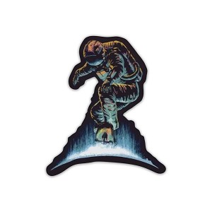 Astronaut Skateboarding Sticker (Peel N' Stick)